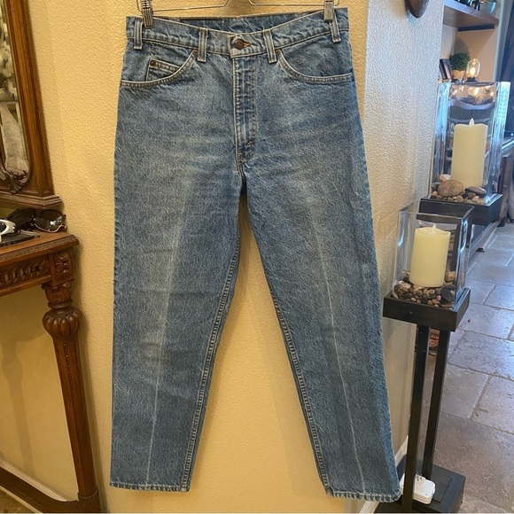 Vintage LEVI’S 540 Light Blue High Waisted Orange Tab Jeans Size 32-Made in USA - Picture 4 of 8